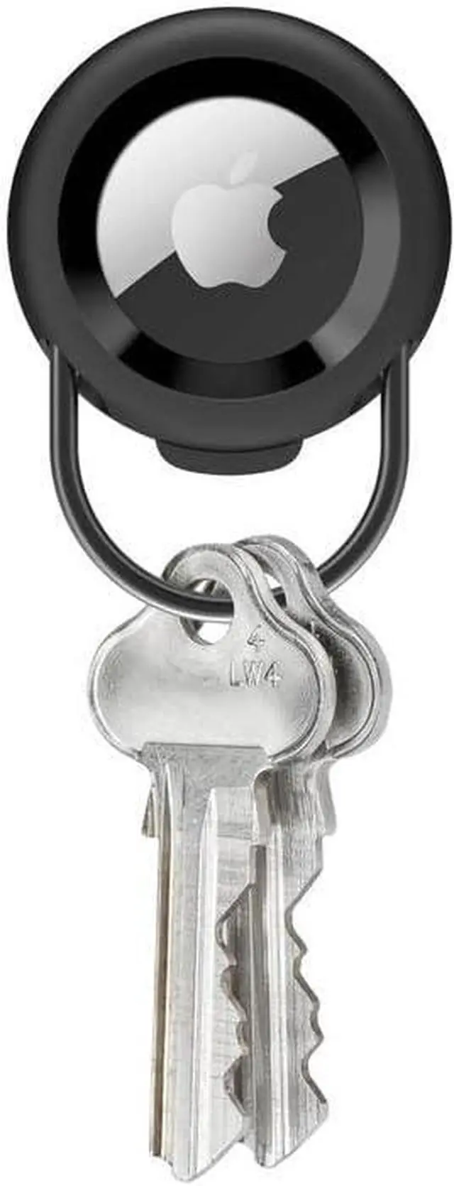 Alt view image 2 of 5 - Slim Case for AirTag | Made with Stainless Steel and TPU | Securely Holds Your  AirTag | Easily Attach to Keys or Anything You Want to Track with The Open Key Ring | Black