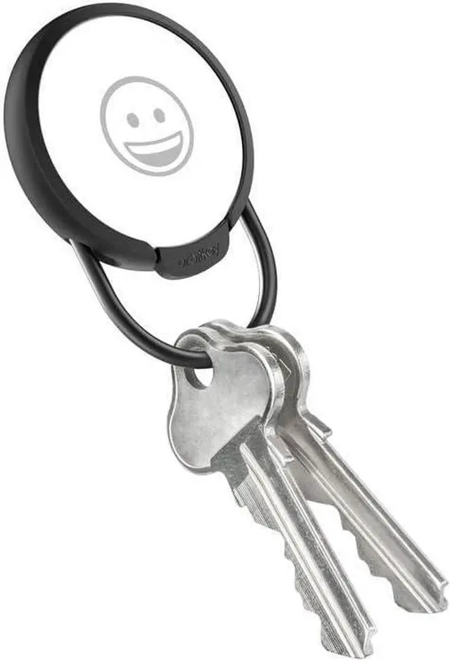 Alt view image 5 of 5 - Slim Case for AirTag | Made with Stainless Steel and TPU | Securely Holds Your  AirTag | Easily Attach to Keys or Anything You Want to Track with The Open Key Ring | Black