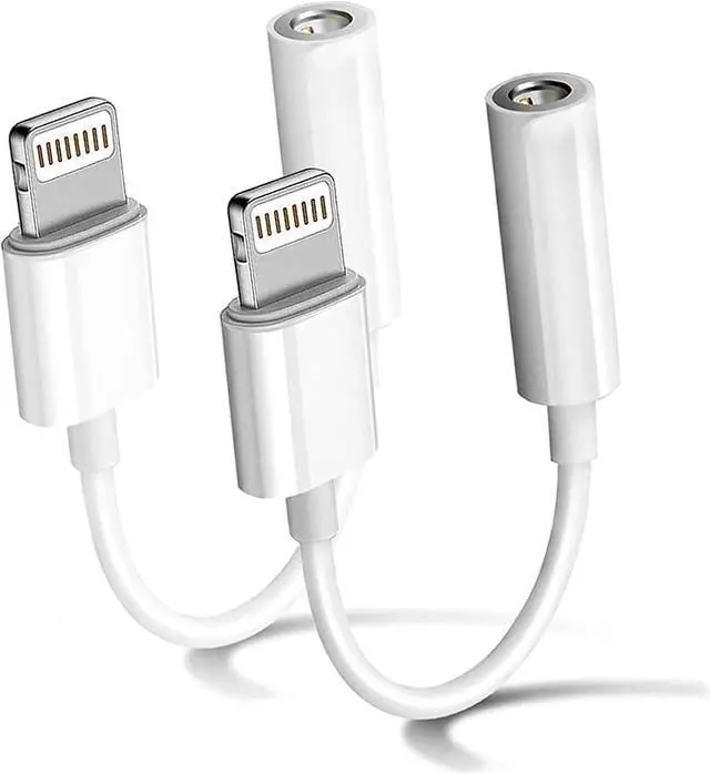 Main image of 2 Pack Lightning to 3.5 mm Headphone Jack Adapter for iPhone [MFi Certified] iPhone Aux Adapter Converter Dongle Audio Cable Compatible with iPhone 14/13 Pro Max X/XS Support All iOS System