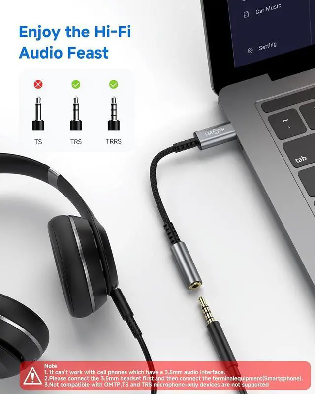 Alt view image 3 of 7 - USB Type C to 3.5mm Female Headphone Jack Adapter (2-Pack) USB C to Aux Audio Dongle Cable Cord Compatible with iPhone 15/16/16 Pro Max/16 Pro/16 Plus Galaxy S24/S23/S22/S21 Ultra iPad Pro