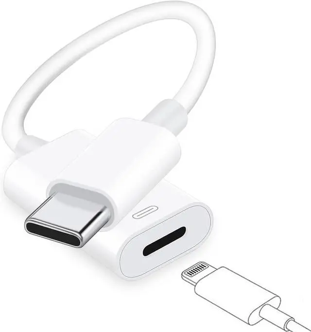 Main image of USB C to Lightning Headphone Audio Adapter for iPhone 16 15 Plus Pro Max with Charge Data Type C Male to Female Lightning Earphone Converter Dongle for iPad Pro Air Mini MacBook