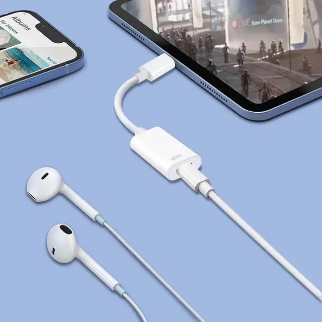 Alt view image 4 of 7 - USB C to Lightning Headphone Audio Adapter for iPhone 16 15 Plus Pro Max with Charge Data Type C Male to Female Lightning Earphone Converter Dongle for iPad Pro Air Mini MacBook