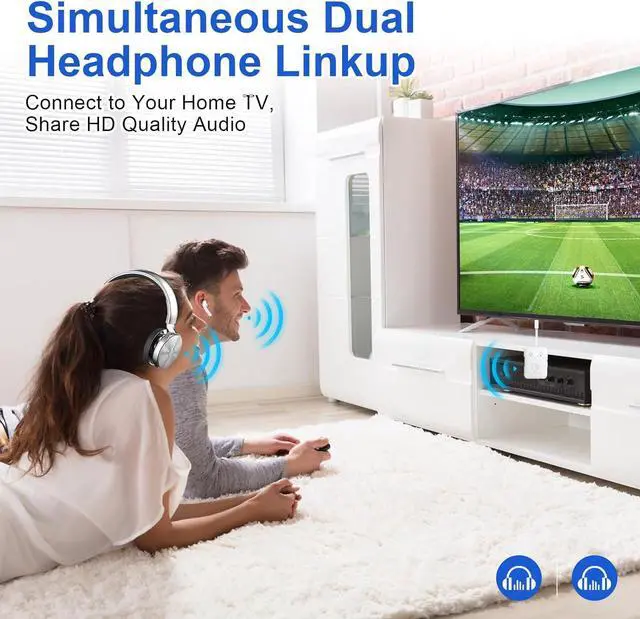 Alt view image 3 of 7 - Premium Bluetooth 5.4 Transmitter Airplane Wireless Adapter Supports 2 AirPods/Headphones Bluetooth Transmitter for TV Airplane Gym with aptX Adaptive & Low Latency