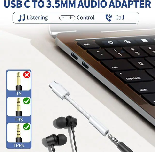 Alt view image 2 of 7 - USB Type C to 3.5mm Headphone Jack Adapter (2-Pack) USB C to Aux Female Audio Dongle Cable Cord Compatible for iPhone 16 15 Plus Pro Max  Galaxy S24 S23 S22 S21Ultra Pixel iPad Pro MacBook