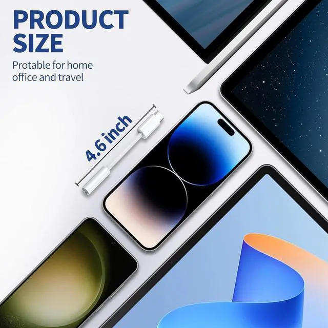 Alt view image 4 of 7 - USB Type C to 3.5mm Headphone Jack Adapter (2-Pack) USB C to Aux Female Audio Dongle Cable Cord Compatible for iPhone 16 15 Plus Pro Max  Galaxy S24 S23 S22 S21Ultra Pixel iPad Pro MacBook