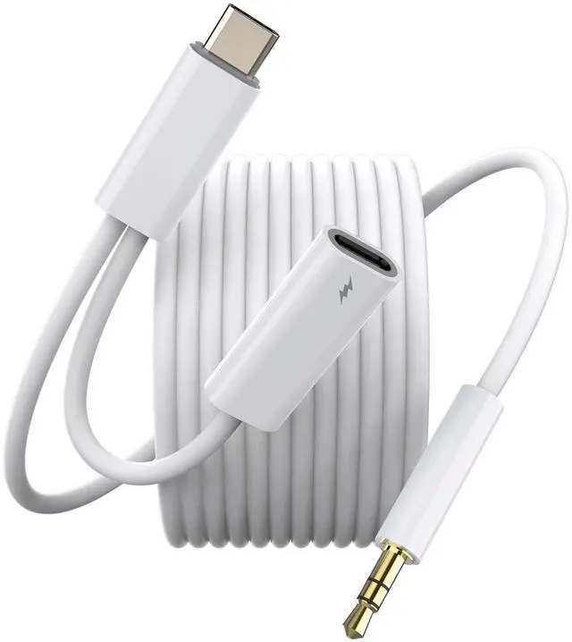 Main image of Aux to USB C 2-in-1 USB-C to Aux Cord with Charge Port Work for iPhone 16/15 Pro Max Car USB Type-C to 3.5mm Male Audio Cable Support Calls & Fast Charging for Car Stereo Speaker Headphones