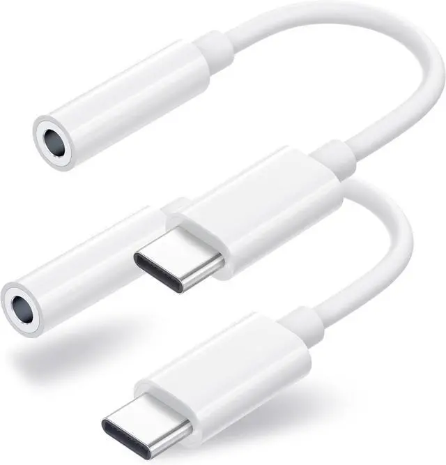 Main image of 2 Pack USB C to 3.5mm Headphone Jack Adapter USB C to Aux Audio Dongle Cable Cord Compatible with iPhone 16/15 Pro/15 Pro Max iPad Pro MacBook  S24/S23/S22/S21 Pixel