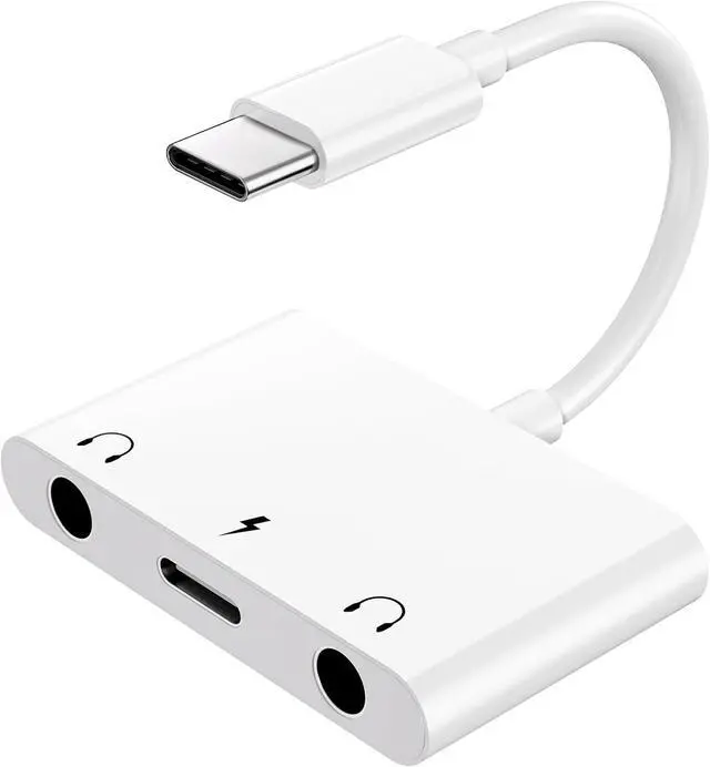 Main image of Headphone Adapter for iPad Headphone Splitter for 2 Headphones 3 in 1 USB C to 3.5mm Jack Audio Adapter with 60W Fast Charging Compatible with S24/23 Ultra.