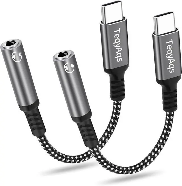 Main image of USB Type C to 3.5mm Female Headphone Jack Adapter (2-Pack) USB C to Aux Audio Dongle Cable Cord Compatible with iPhone 15/15 Plus/Pro/Pro Max iPad Pro  Galaxy S23/S23/S22/S21Ultra MacBook