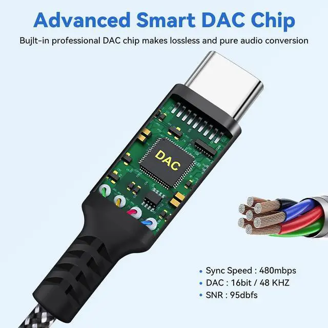 Alt view image 3 of 7 - USB Type C to 3.5mm Female Headphone Jack Adapter (2-Pack) USB C to Aux Audio Dongle Cable Cord Compatible with iPhone 15/15 Plus/Pro/Pro Max iPad Pro  Galaxy S23/S23/S22/S21Ultra MacBook