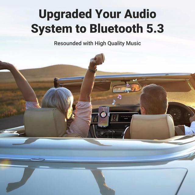 Alt view image 3 of 7 - Aux to Bluetooth 5.3 Adapter 3.5mm Bluetooth Receiver for Car USB 2.0 to 3.5mm Jack Kit with Built-in Microphone Aux Input for Hands-Free Calls Compatible with Car Speaker and Home Audio