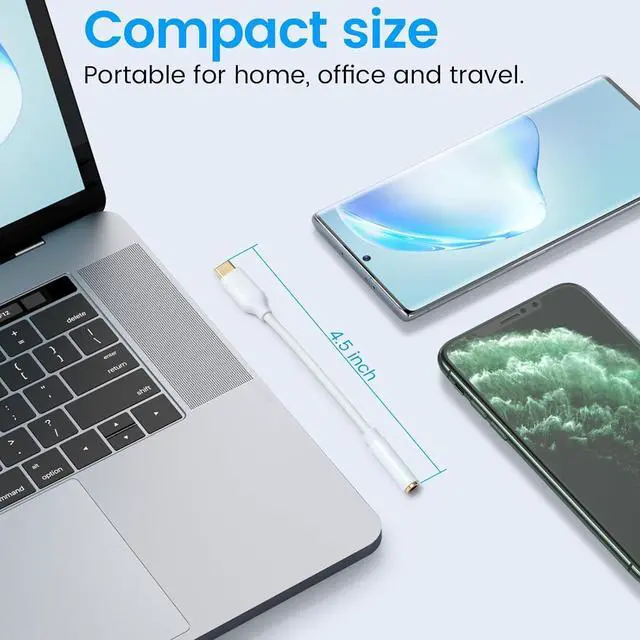 Alt view image 5 of 7 - USB C to 3.5mm Female Headphone Jack Adapter Type C to Aux Audio Dongle Cable Cord Compatible with iPhone 16/16 Pro/15/15 Pro/Pro Max/Plus Galaxy S24/S23/S22 Ultra iPad Pro Pixel 9/8(2 Pack)