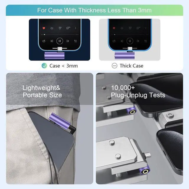 Alt view image 4 of 7 - USB C to 3.5mm Audio Adapter Right Angle for Google Pixel 9a 9 Pro XL 9 Pro Fold 9 Pro 8 7a 7 2Pack Type C to 3.5mm Headphones Jack Dongle Adapter for  Galaxy S25 Ultra S25+ S24 Ultra S24 S23