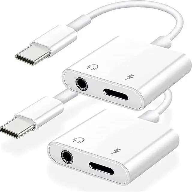 Main image of [MFi Certified] 2Pack iPhone 16 15 Headphone Adapter 2 in 1 USB C to 3.5mm Aux Audio Dongle +Charge Splitter Headphone Accessories Compatible with iPhone 16/16 Pro/16 Pro Max/iPhone15/15Pro/15Pro Max