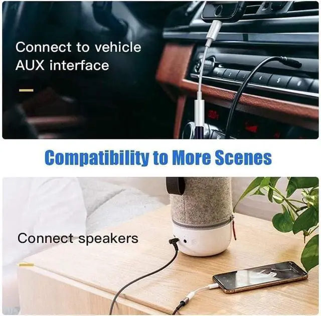 Alt view image 6 of 7 - 2 Pack Headphones Adapter 3.5 mm Headphone/Earphone Jack Audio Aux Adapter Dongle Compatible with iPhone 14 13 12 11 Pro XR XS Max X 8 7 6s Plus
