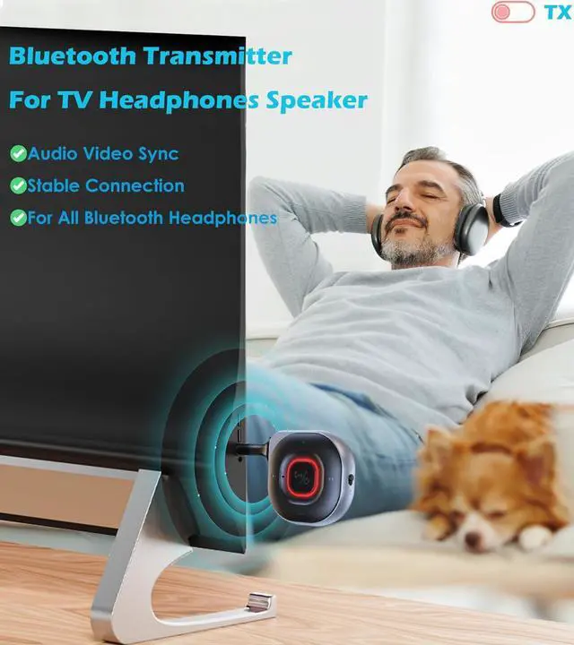 Alt view image 3 of 7 - Airplane Bluetooth Adapter for Headphones Bluetooth Transmitter for TV PC Headphones Wireless 5.3 Transmitter Receiver AUX for Car Music/Handsfree Calling Audio Receiver for Home Stereo