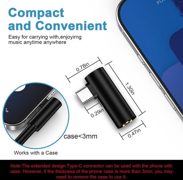 Alt view image 3 of 7 - USB C to 3.5mm Headphone Jack Adapter for  Galaxy A16 A35 S25 Ultra S25 Plus S25 A55 S24 FE S23 Z Fold Flip 6 Android Phone Right Angle Type C to Audio Adapter Headphone Adapter Aux Adapter