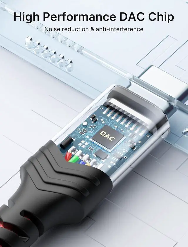 Alt view image 3 of 7 - USB C to 3.5mm Audio Aux Jack Cable Compatible with iPhone 16 Pro Max/15 Pro Max Plus [3.3ft] USB Type C to 3.5mm Headphone Stereo Cord Car for  Galaxy S24 S23 iPad Pro Pixel 9/8-Red