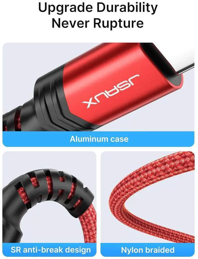 Alt view image 5 of 7 - USB C to 3.5mm Audio Aux Jack Cable Compatible with iPhone 16 Pro Max/15 Pro Max Plus [3.3ft] USB Type C to 3.5mm Headphone Stereo Cord Car for  Galaxy S24 S23 iPad Pro Pixel 9/8-Red