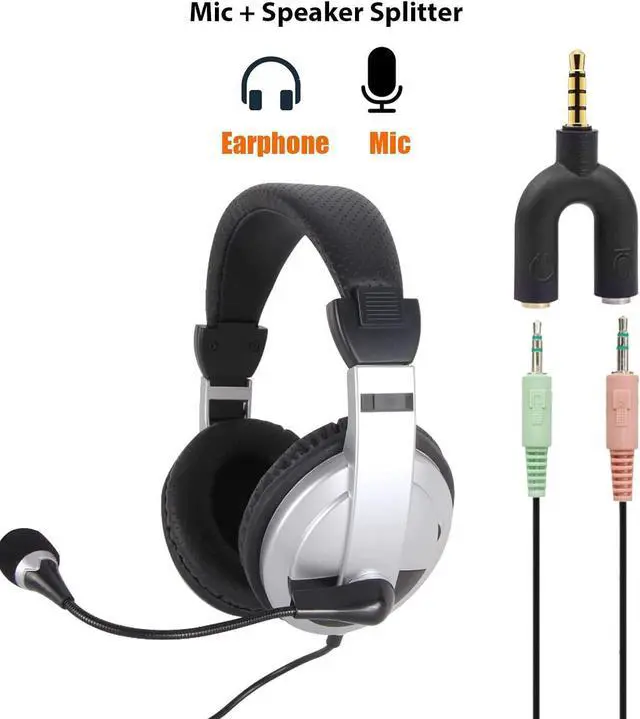 Alt view image 5 of 7 - 2 Pack Dual 3.5mm Jack Splitter Headphone and Mic TRRS 4 Pins