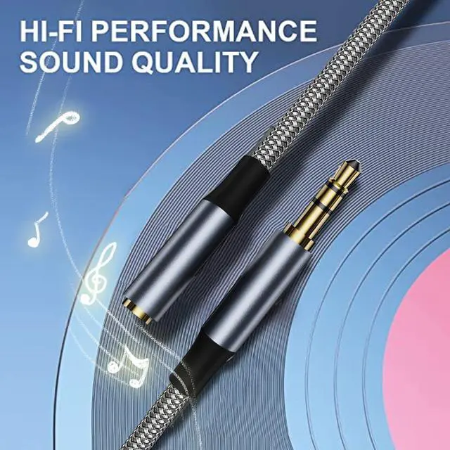 Alt view image 5 of 7 - Headphone Extension Cable 5M 3.5 AUX Extension Cable Male and Female 3.5mm Stereo Audio Extension Cable AUX Jack Auxiliary Cable Extension Cable Compatible with iPhone iPad Tablet Media Player etc