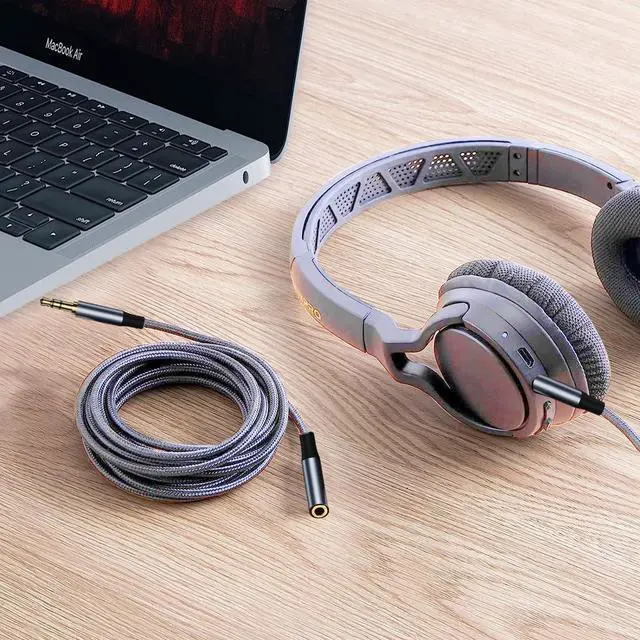 Alt view image 7 of 7 - Headphone Extension Cable 5M 3.5 AUX Extension Cable Male and Female 3.5mm Stereo Audio Extension Cable AUX Jack Auxiliary Cable Extension Cable Compatible with iPhone iPad Tablet Media Player etc