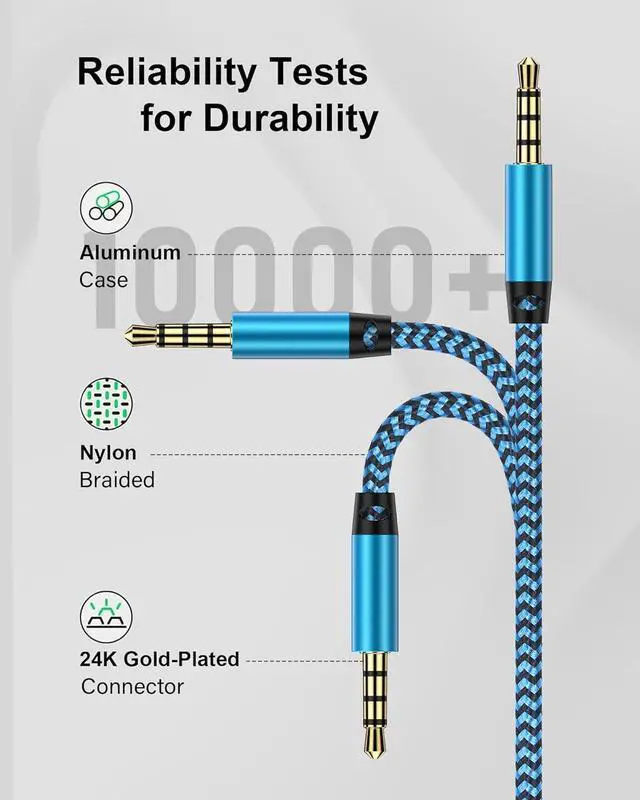 Alt view image 2 of 7 - Headphone Extension Cable 6FT 3.5mm Aux Cord Extender for Headset TRRS 4-Pole Male to Female Auxiliary Stereo Audio Adapter Extended Wire with Microphone for iPhone iPad Tablets PC Media Player