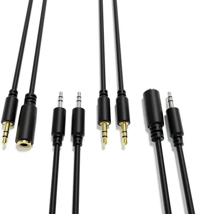 Alt view image 4 of 4 - Audio AUX Extension Cables Leads - Stereo Mini Jack TRS 3.5mm 1/8 [Gold Plated | Male to Female | 180 cm - 70.87]