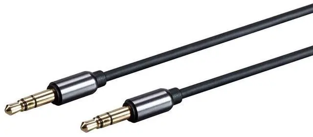 Alt view image 2 of 5 - Auxiliary Audio Cable - 3.5mm TRS Gold Plated 3 Feet Black - Onyx Series