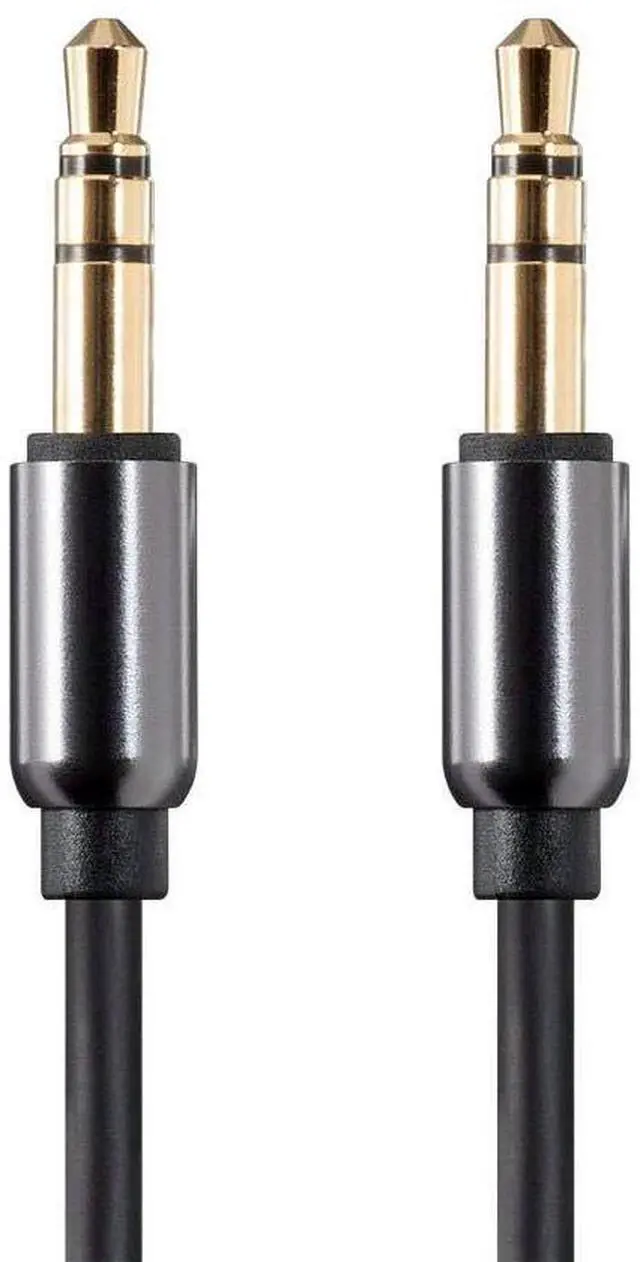 Alt view image 3 of 5 - Auxiliary Audio Cable - 3.5mm TRS Gold Plated 3 Feet Black - Onyx Series