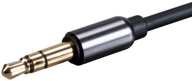 Alt view image 4 of 5 - Auxiliary Audio Cable - 3.5mm TRS Gold Plated 3 Feet Black - Onyx Series