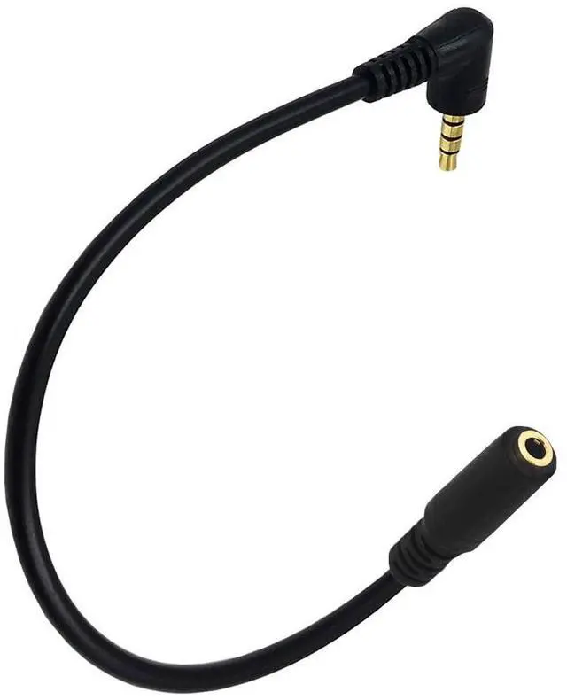 Alt view image 3 of 6 - 3.5mm 90 Degree Right Angle Male to Female Audio Extension Cable 25cm Adapter for Headphone or Smartphone