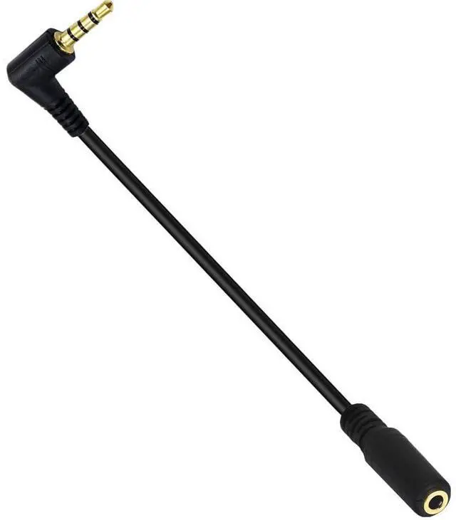 Alt view image 5 of 6 - 3.5mm 90 Degree Right Angle Male to Female Audio Extension Cable 25cm Adapter for Headphone or Smartphone