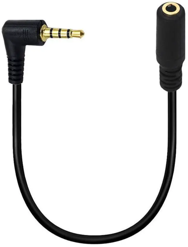 Alt view image 6 of 6 - 3.5mm 90 Degree Right Angle Male to Female Audio Extension Cable 25cm Adapter for Headphone or Smartphone