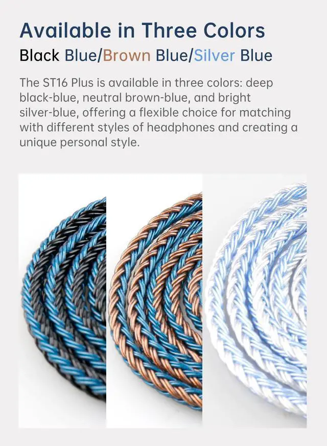 Alt view image 7 of 7 - 2 Meter 2 Pin IEM Cable 3.5mm KBEAR ST16 Plus Upgrade 16-Strand Headphone Extension Cable Silver-Plated Earbuds Wire for KZ ZST/AS10 Truthear Hexa/Zero Simgot EW100P/EW200 Moondrop blessing2