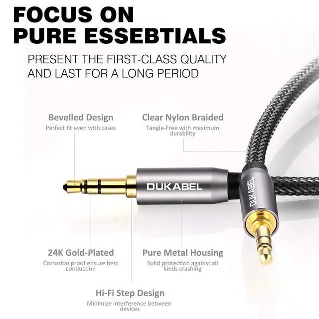 Alt view image 6 of 7 - Top Series 3.5mm AUX Cable Lossless Audio Gold-Plated Auxiliary Audio Cable Nylon Braided Male to Male Stereo Audio AUX Cord Car Headphones Phones Speakers Home Stereos (4 Feet /1.2 Meters)