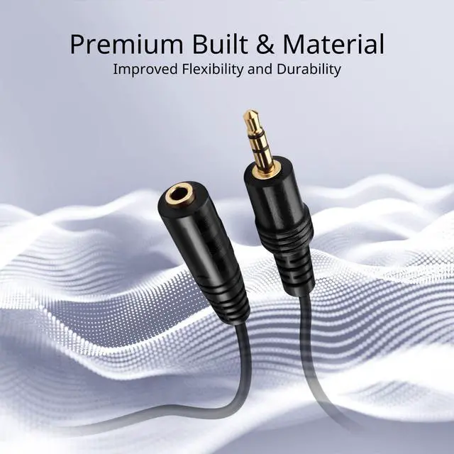 Alt view image 3 of 6 - TNP AUX Headphone 3.5mm Extension Cable (10 Feet) - Male to Female Extender Audio Auxiliary Jack Adapter Wire Cord Plug Connector for iPhone iPod iPad Smartphone Tablet Home Car Speaker System