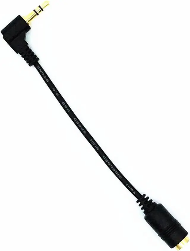 Main image of AU901003AK 90 Degree Right Angled 3.5mm 3 Poles Audio Stereo Male to Female Extension Cable 10cm Black