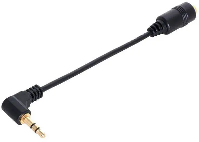 Alt view image 3 of 7 - 90 Degree Right Angled 3.5mm 3poles Audio Stereo Male to Female Extension Cable 10cm Black