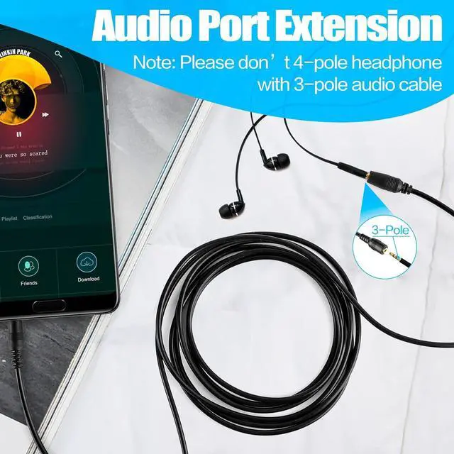 Alt view image 6 of 7 - 1.5M 5 Feet 3.5mm Jack Audio Stereo Earphone M/F Extension Cable Cord Male to Female