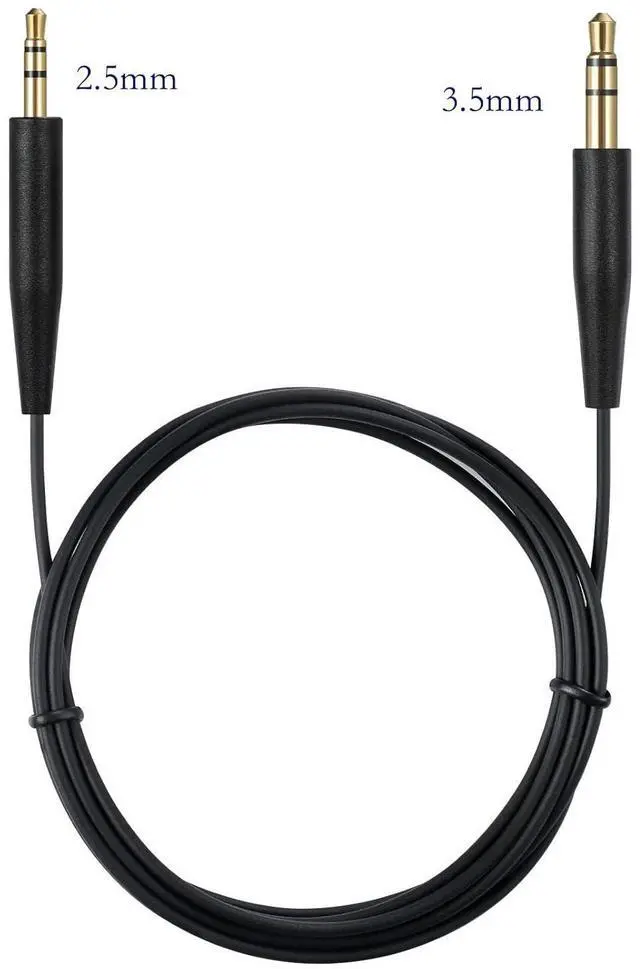 Alt view image 2 of 5 - Replacement Audio Cable Cord Extension Wire 3.5mm to 2.5mm for  QuietComfort QC45 QC35II QC35 QC25 NC 700 Soundlink Soundtrue Headphones Black