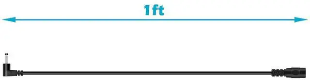 Alt view image 4 of 4 - 2 Pack 3.5mm x 1.35mm DC Power Extension Cable 90 Degree Right Angle Male to Female Plug Jack Extension Cord for IP Camera CCTV Security Camera Surveillance LED