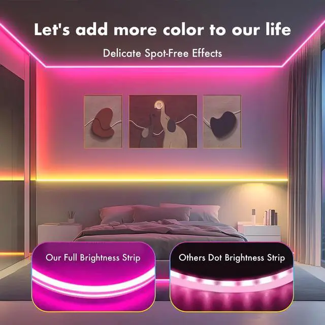 Alt view image 2 of 6 - Led Strip Lights TFZBA RGB 16.4FT Neon Rope Lights for Bedroom App+Remote Control Music Sync Color Changing Outdoor IP67 Waterproof for Bedroom Living Gaming Party Decoration
