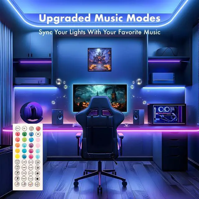 Alt view image 4 of 7 - Neon Rope Lights 16.4FT RGB LED Strip Lights App Control Music Syncing IR Remote Control Outdoor IP67 Waterproof Softer Material Design for Bedroom Living Gaming Party Decoration
