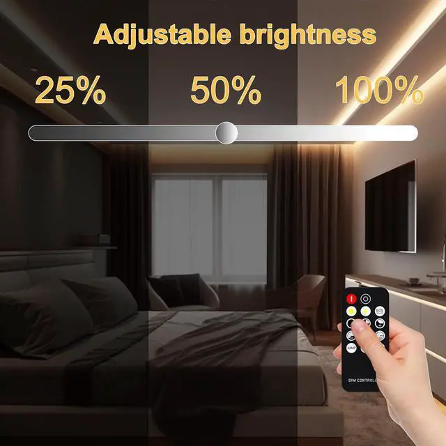 Alt view image 2 of 6 - COB LED Strip Light Warm White High Bright LED Strips with 2400LEDs RF Remote and UL Power Supply 3000K Dimmable LED Lights for Bedroom Kitchen DIY Home Decoration
