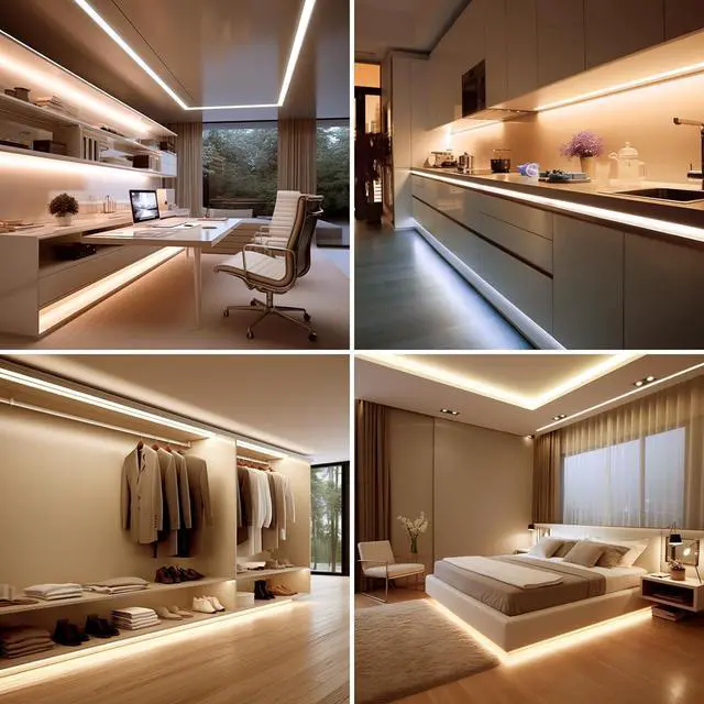 Alt view image 5 of 7 - 24V COB LED Strip Light 65.6ft (2 Rolls of 32.8ft) Kit 3000K Warm White Cuttable 11W/M 312LEDs/M CRI 93 LED Tape Lights with Power Supply for Bedroom Kitchen Living Room Ceiling