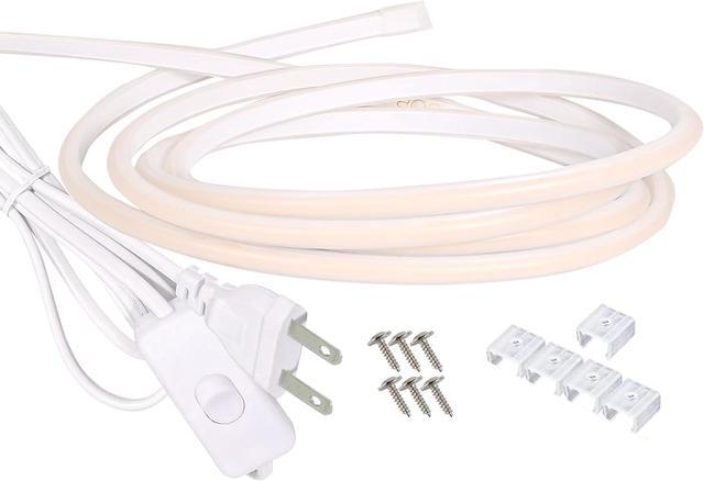 Alt view image 2 of 7 - COB Led Strip Lights Waterproof IP67 AC 110V Light Stip 2M/6.56 ft Cuttable Flexible LED Lights 320LEDs/m 6000K Cold White with US Plug Indoor Rope Lights for Bedroom Ceiling Kitchen Cabinet Mirror