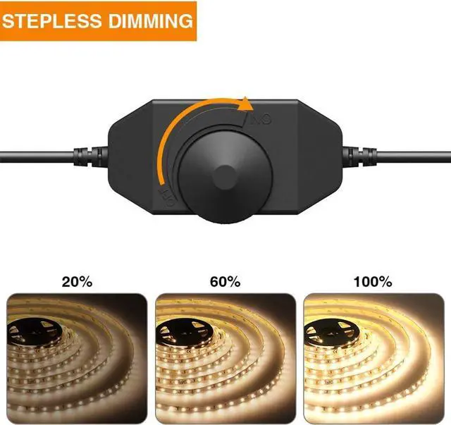 Alt view image 4 of 7 - Warm LED Strip Lights 16.4ft Dimmable Strip Lighting 3000K 5m 12v Tape Light 2835 LEDs Flexible Warm White Rope Light for Home Kitchen Under Cabinet Bedroom Christmas Decor Non-Waterproof