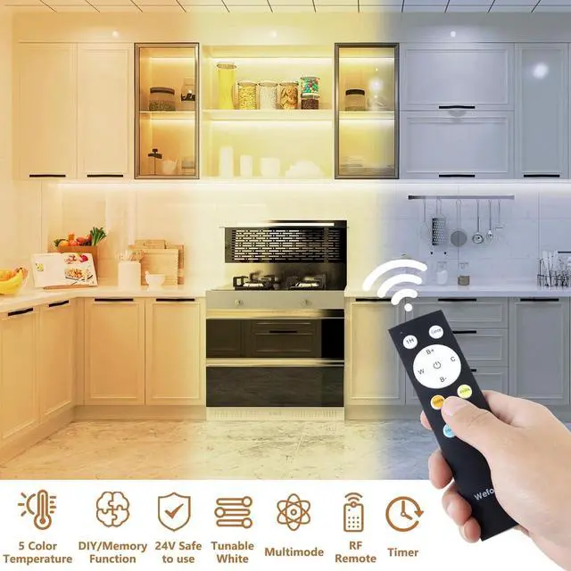 Alt view image 4 of 7 - White LED Strip Lights 100ft Dimmable Bright 24V Led Tape Light with Remote and App Control 2700K-6500K White 1440 LEDs Lights for Bedroom Kitchen Ceiling (1 Rolls of 100ft)