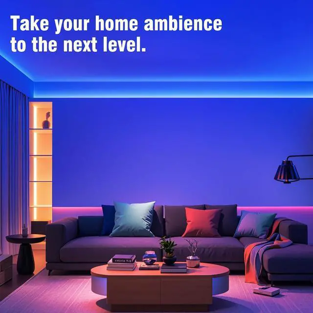 Alt view image 2 of 7 - 100ft RGB Led Strip Lights Color Changing Led Light Strips Kit with 24 Keys IR Remote Control Music Sync Lighting for Bedroom Room Home